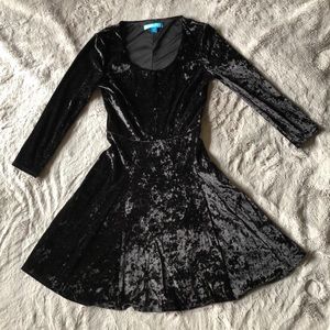 Black velvet dress.